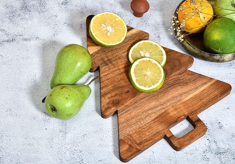 Affinity Decor Christmas Tree Shaped Wood Cutting Board for kitchen, Christmas Tree Wooden Serving Tray with Handle, Christmas Decoration Charcuterie Tree Boards 14"L x 11"W - Image 5